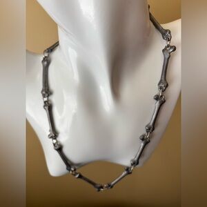 Solid Pewter Skeleton Bones 18” Necklace choker chain, brand new, vintage